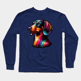 Retro, Vintage Dachshund Dog Profile Long Sleeve T-Shirt